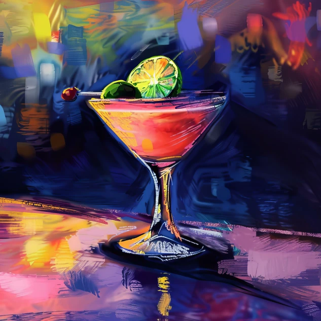 Abstract cocktail painting